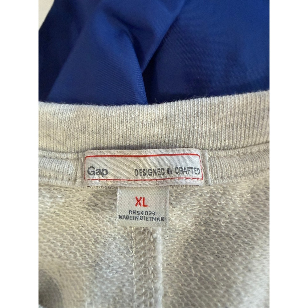 Gap Sweatshirt Women XL Grey Casual Chic Athleisure Metallic Pearl Embellished - Picture 7 of 9